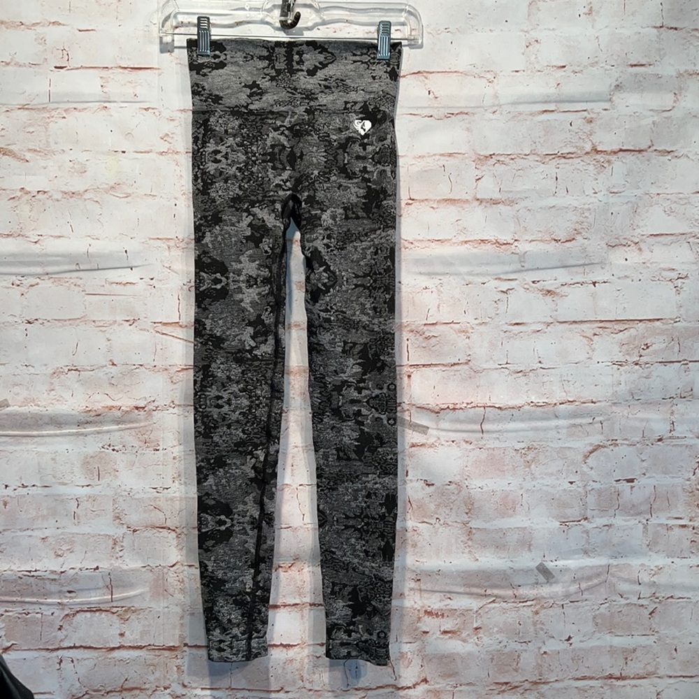 Womens best black camo leggings jacquard tights full length elastic waist